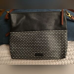 Fossil Womens Fiona Crossbody Bag White Dot Adjustable Strap